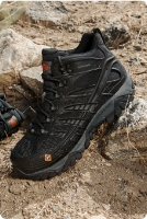 Close up of Merrell velocity shoes.